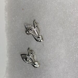 Signed Lana Sterling Silver Leaf Earrings